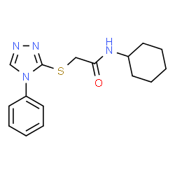 ChemSpider 2D Image | N-Cyclohexyl-2-[(4-phenyl-4H-1,2,4-triazol-3-yl)sulfanyl]acetamide | C16H20N4OS