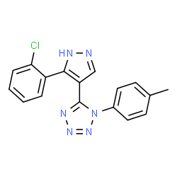 ChemSpider 2D Image | 5-[5-(2-Chlorophenyl)-1H-pyrazol-4-yl]-1-(4-methylphenyl)-1H-tetrazole | C17H13ClN6