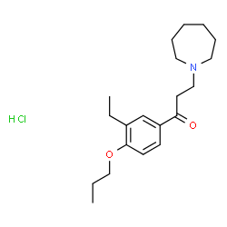 ChemSpider 2D Image | 3-(1-Azepanyl)-1-(3-ethyl-4-propoxyphenyl)-1-propanone hydrochloride (1:1) | C20H32ClNO2