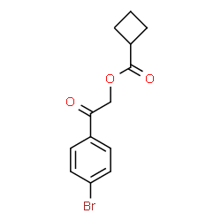 ChemSpider 2D Image | 2-(4-Bromophenyl)-2-oxoethyl cyclobutanecarboxylate | C13H13BrO3
