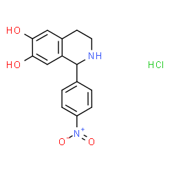 ChemSpider 2D Image | 1-(4-Nitrophenyl)-1,2,3,4-tetrahydro-6,7-isoquinolinediol hydrochloride (1:1) | C15H15ClN2O4