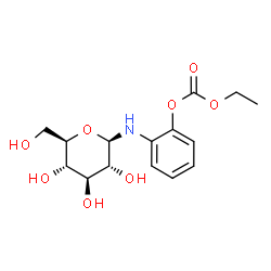 ChemSpider 2D Image | N-{2-[(Ethoxycarbonyl)oxy]phenyl}-beta-D-glucopyranosylamine | C15H21NO8