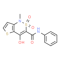 ChemSpider 2D Image | 4-Hydroxy-1-methyl-N-phenyl-1H-thieno[3,2-c][1,2]thiazine-3-carboxamide 2,2-dioxide | C14H12N2O4S2