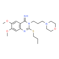 ChemSpider 2D Image | 6,7-Dimethoxy-3-[3-(4-morpholinyl)propyl]-2-(propylsulfanyl)-4(3H)-quinazolinimine | C20H30N4O3S