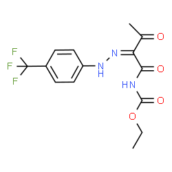 ChemSpider 2D Image | Ethyl [(2Z)-3-oxo-2-{[4-(trifluoromethyl)phenyl]hydrazono}butanoyl]carbamate | C14H14F3N3O4
