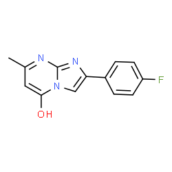 ChemSpider 2D Image | 2-(4-Fluorophenyl)-7-methylimidazo[1,2-a]pyrimidin-5-ol | C13H10FN3O