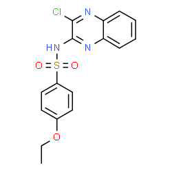 ChemSpider 2D Image | N-(3-Chloro-2-quinoxalinyl)-4-ethoxybenzenesulfonamide | C16H14ClN3O3S
