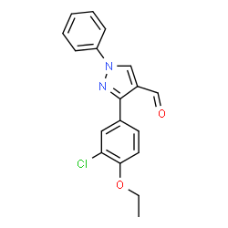 ChemSpider 2D Image | 3-(3-Chloro-4-ethoxyphenyl)-1-phenyl-1H-pyrazole-4-carbaldehyde | C18H15ClN2O2