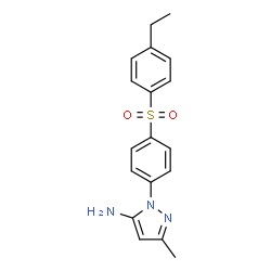 ChemSpider 2D Image | 1-{4-[(4-Ethylphenyl)sulfonyl]phenyl}-3-methyl-1H-pyrazol-5-amine | C18H19N3O2S