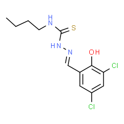 ChemSpider 2D Image | N1-butyl-2-(3,5-dichloro-2-hydroxybenzylidene)hydrazine-1-carbothioamide | C12H15Cl2N3OS