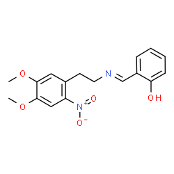ChemSpider 2D Image | 2-{[(4,5-dimethoxy-2-nitrophenethyl)imino]methyl}phenol | C17H18N2O5