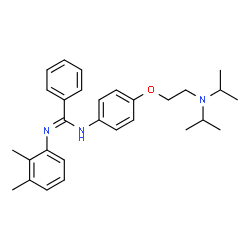 ChemSpider 2D Image | N-{4-[2-(Diisopropylamino)ethoxy]phenyl}-N'-(2,3-dimethylphenyl)benzenecarboximidamide | C29H37N3O