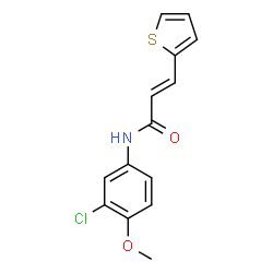ChemSpider 2D Image | (2E)-N-(3-Chloro-4-methoxyphenyl)-3-(2-thienyl)acrylamide | C14H12ClNO2S