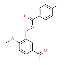 ChemSpider 2D Image | 5-Acetyl-2-methoxybenzyl 4-iodobenzoate | C17H15IO4