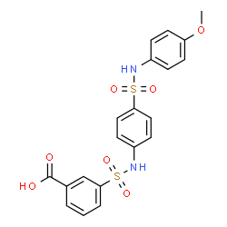 ChemSpider 2D Image | 3-({4-[(4-Methoxyphenyl)sulfamoyl]phenyl}sulfamoyl)benzoic acid | C20H18N2O7S2