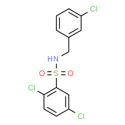 ChemSpider 2D Image | 2,5-Dichloro-N-(3-chlorobenzyl)benzenesulfonamide | C13H10Cl3NO2S