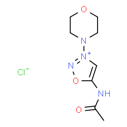 ChemSpider 2D Image | 5-Acetamido-3-(4-morpholinyl)-1,2,3-oxadiazol-3-ium chloride | C8H13ClN4O3