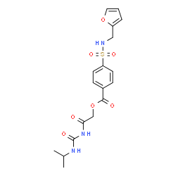 ChemSpider 2D Image | 2-[(Isopropylcarbamoyl)amino]-2-oxoethyl 4-[(2-furylmethyl)sulfamoyl]benzoate | C18H21N3O7S