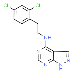 ChemSpider 2D Image | N-[2-(2,4-Dichlorophenyl)ethyl]-1H-pyrazolo[3,4-d]pyrimidin-4-amine | C13H11Cl2N5