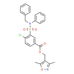 ChemSpider 2D Image | (3,5-Dimethyl-1,2-oxazol-4-yl)methyl 3-[benzyl(phenyl)sulfamoyl]-4-chlorobenzoate | C26H23ClN2O5S