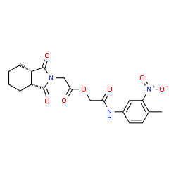 ChemSpider 2D Image | 2-[(4-Methyl-3-nitrophenyl)amino]-2-oxoethyl [(3aR,7aS)-1,3-dioxooctahydro-2H-isoindol-2-yl]acetate | C19H21N3O7