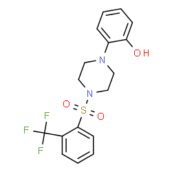 ChemSpider 2D Image | 2-(4-{[2-(Trifluoromethyl)phenyl]sulfonyl}-1-piperazinyl)phenol | C17H17F3N2O3S