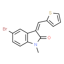 ChemSpider 2D Image | (3Z)-5-Bromo-1-methyl-3-(2-thienylmethylene)-1,3-dihydro-2H-indol-2-one | C14H10BrNOS