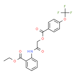ChemSpider 2D Image | Ethyl 2-[({[4-(trifluoromethoxy)benzoyl]oxy}acetyl)amino]benzoate | C19H16F3NO6