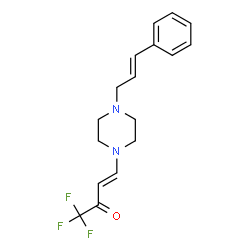 ChemSpider 2D Image | (3E)-1,1,1-Trifluoro-4-{4-[(2E)-3-phenyl-2-propen-1-yl]-1-piperazinyl}-3-buten-2-one | C17H19F3N2O