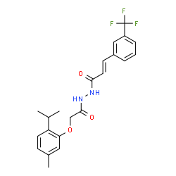 ChemSpider 2D Image | (2E)-N'-[(2-Isopropyl-5-methylphenoxy)acetyl]-3-[3-(trifluoromethyl)phenyl]acrylohydrazide | C22H23F3N2O3