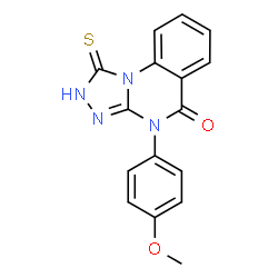 ChemSpider 2D Image | 1-mercapto-4-(4-methoxyphenyl)[1,2,4]triazolo[4,3-a]quinazolin-5(4H)-one | C16H12N4O2S