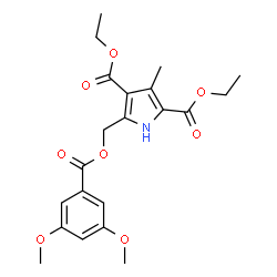 ChemSpider 2D Image | Diethyl 5-{[(3,5-dimethoxybenzoyl)oxy]methyl}-3-methyl-1H-pyrrole-2,4-dicarboxylate | C21H25NO8