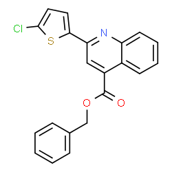 ChemSpider 2D Image | Benzyl 2-(5-chloro-2-thienyl)-4-quinolinecarboxylate | C21H14ClNO2S