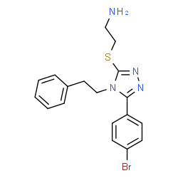 ChemSpider 2D Image | 2-{[5-(4-Bromophenyl)-4-(2-phenylethyl)-4H-1,2,4-triazol-3-yl]sulfanyl}ethanamine | C18H19BrN4S