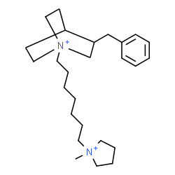 ChemSpider 2D Image | 3-Benzyl-1-[7-(1-methyl-1-pyrrolidiniumyl)heptyl]-1-azoniabicyclo[2.2.2]octane | C26H44N2