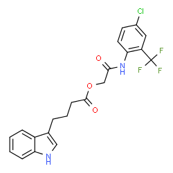 ChemSpider 2D Image | 2-{[4-Chloro-2-(trifluoromethyl)phenyl]amino}-2-oxoethyl 4-(1H-indol-3-yl)butanoate | C21H18ClF3N2O3
