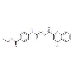 ChemSpider 2D Image | 2-{[4-(Ethoxycarbonyl)phenyl]amino}-2-oxoethyl 4-oxo-4H-chromene-2-carboxylate | C21H17NO7