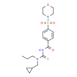 ChemSpider 2D Image | N-[(Cyclopropylmethyl)(propyl)carbamothioyl]-4-(4-morpholinylsulfonyl)benzamide | C19H27N3O4S2
