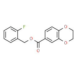 ChemSpider 2D Image | 2-Fluorobenzyl 2,3-dihydro-1,4-benzodioxine-6-carboxylate | C16H13FO4