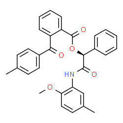 ChemSpider 2D Image | (1S)-2-[(2-Methoxy-5-methylphenyl)amino]-2-oxo-1-phenylethyl 2-(4-methylbenzoyl)benzoate | C31H27NO5
