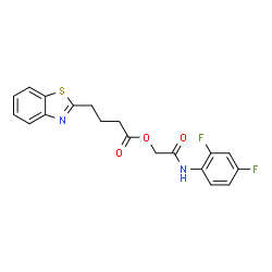 ChemSpider 2D Image | 2-[(2,4-Difluorophenyl)amino]-2-oxoethyl 4-(1,3-benzothiazol-2-yl)butanoate | C19H16F2N2O3S