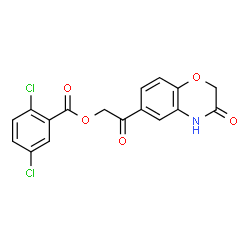 ChemSpider 2D Image | 2-Oxo-2-(3-oxo-3,4-dihydro-2H-1,4-benzoxazin-6-yl)ethyl 2,5-dichlorobenzoate | C17H11Cl2NO5