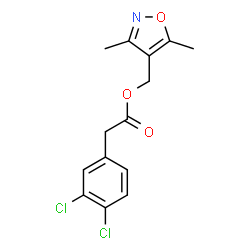 ChemSpider 2D Image | (3,5-Dimethyl-1,2-oxazol-4-yl)methyl (3,4-dichlorophenyl)acetate | C14H13Cl2NO3