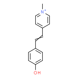 ChemSpider 2D Image | 4-[2-(4-Hydroxyphenyl)vinyl]-1-methylpyridinium | C14H14NO