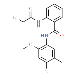 ChemSpider 2D Image | 2-[(Chloroacetyl)amino]-N-(4-chloro-2-methoxy-5-methylphenyl)benzamide | C17H16Cl2N2O3