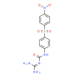 ChemSpider 2D Image | 1-(Diaminomethylene)-3-{4-[(4-nitrophenyl)sulfonyl]phenyl}urea | C14H13N5O5S