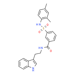 ChemSpider 2D Image | 3-[(2,4-Dimethylphenyl)sulfamoyl]-N-[2-(1H-indol-3-yl)ethyl]benzamide | C25H25N3O3S