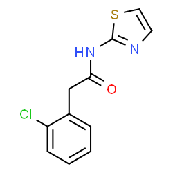 ChemSpider 2D Image | 2-(2-Chlorophenyl)-N-(1,3-thiazol-2-yl)acetamide | C11H9ClN2OS