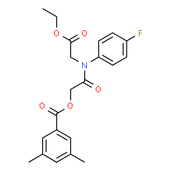 ChemSpider 2D Image | 2-[(2-Ethoxy-2-oxoethyl)(4-fluorophenyl)amino]-2-oxoethyl 3,5-dimethylbenzoate | C21H22FNO5