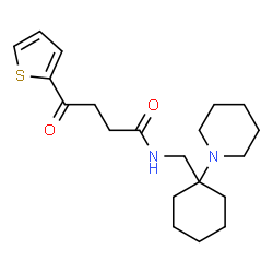 ChemSpider 2D Image | 4-Oxo-N-{[1-(1-piperidinyl)cyclohexyl]methyl}-4-(2-thienyl)butanamide | C20H30N2O2S